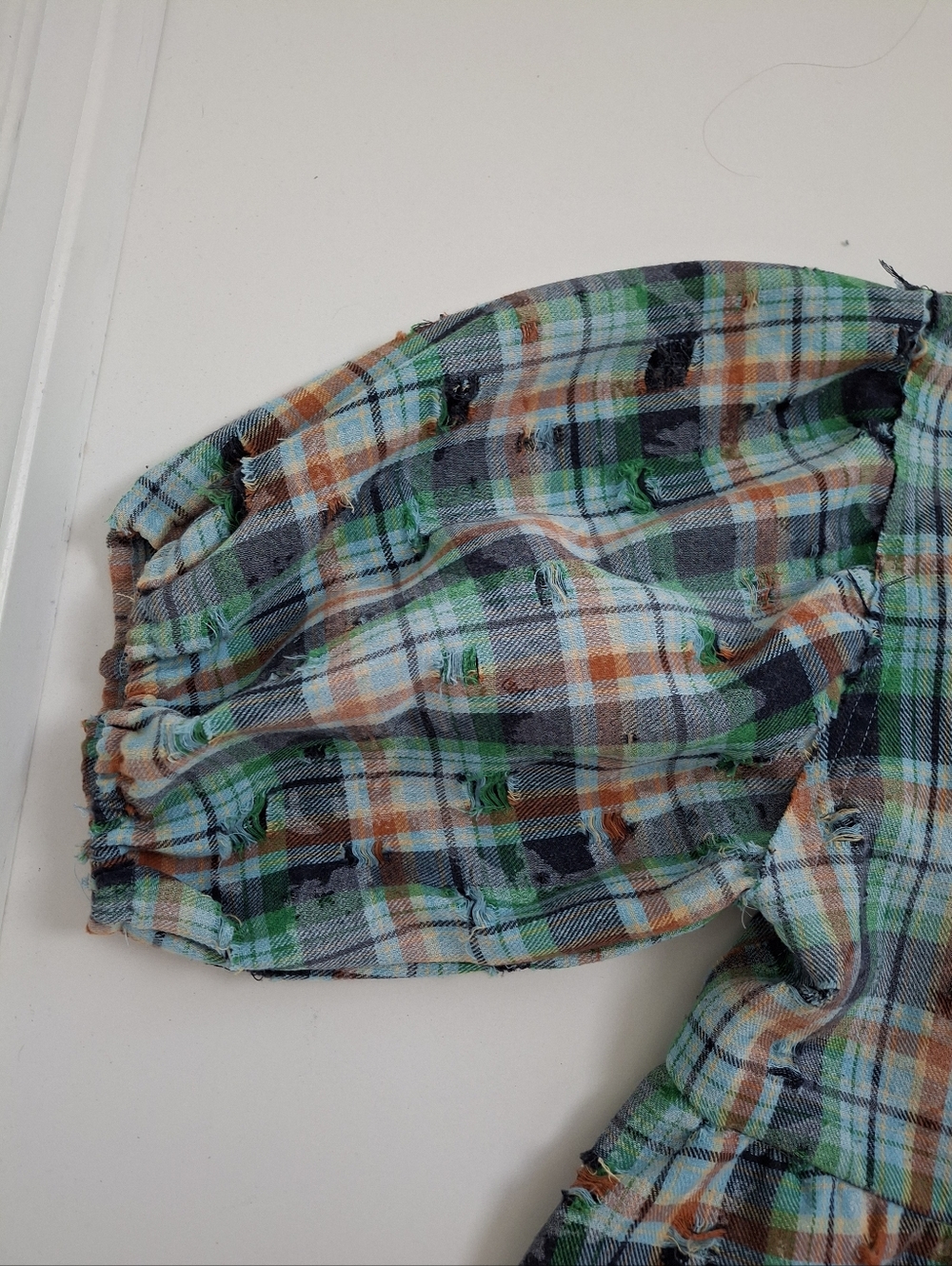 Oli & Hali "Bow It Goes" Plaid Puff Sleeve Tie Front Peplum Top XL - Picture 4 of 12